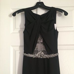 Badgley Mischka Black Crystal Embellished Lace NWT